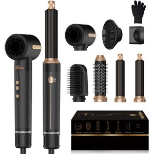 Atopskins Spazzola Asciugacapelli & Air Styler 7 in 1, 110000 RPM Asciugacapelli Rapida con Diffusore,Spazzola Lisciante,Phon Capelli,Pazzola Lisciante Per Capelli,Spazzola Phon,Spazzola Arricciacapelli Aria