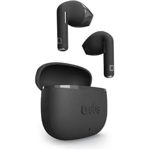 SBS Go Pods TWS - Cuffie Auricolari Semi In-Ear True Wireless Stereo, Custodia di Ricarica, Microfono Integrato, Controlli Touch, per Smartphone, Tablet, Laptop, 12 Ore Riproduzione, Nero