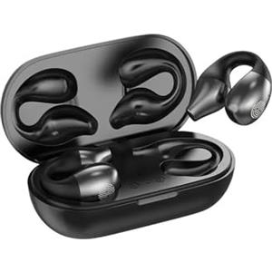 SHUGWA Cuffie Cancellazione Rumore Cuffie Bluetooth 5.2 A Conduzione Ossea, Cuffie Auricolari Con Clip, Cuffie Sportive, Riduzione Intelligente Del Rumore Con Microfono Cuffie Bluetooth(Black)