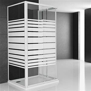 Ogomondo Box Cabina Doccia Corner 3 Lati Cristallo Temprato Serigrafato 70x90x70 Destro