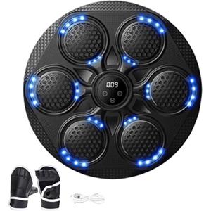 ZWDMAER Macchina da Boxe Musicale, Attrezzatura Elettronica Intelligente per la Boxe con Guantoni, Bersaglio da Boxing Musicale Bluetooth Montato a parete per Adulti e Bambini, 9 Modalità
