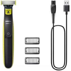 Philips Regolabarba - PHILIPS - Oneblade QP2724/10 - 3 accessori (1 / 3 / 5 mm) inclusi - senza fili ricaricabile - Verde / Nero