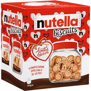 Generico Biscottiera in Vetro Limited Edition 2025, con Biscuits farciti alla crema di Nocciola, Versione Natalizia per nutella 304g