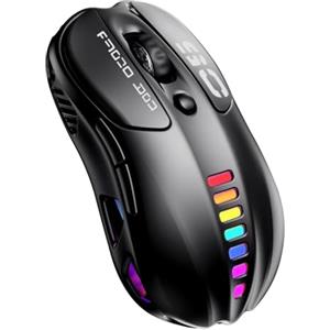 Uiosmuph V98 Mouse Gaming Wireless, 12000 DPI Regolabile, RGB Senza Fili Ergonomico con 6 Pulsanti Programmabili per Laptop/PC/Mac, 2.4 G/USB-C/Bluetooth, Nero