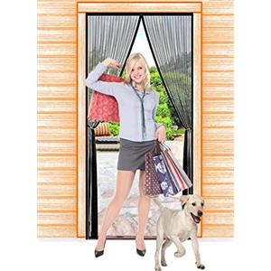 JIANJIAO Zanzariera Magnetica per Porte 90x190cm, Zanzariera Porta Tenda Chiusura Automatica Traspirante Zanzariere Anti Zanzare Insetti, per Porta Finestra Balcone Soggiorno,Nero