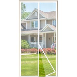 JIANJIAO Zanzariera Magnetica per Porte 110x220cm, Zanzariera Porta Tenda Chiusura Automatica Traspirante Zanzariere Anti Zanzare Insetti, per Porta Finestra Balcone Soggiorno,Bianco