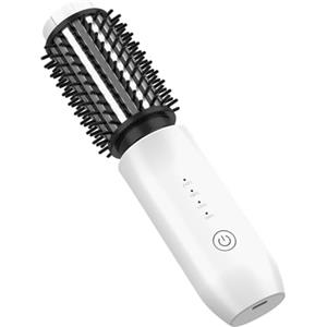 Leeko Spazzola Lisciante Senza Fili, Spazzola Arricciacapelli Senza Fili da 40mm,4 Temperature Thermal Brush, Pettine Spazzola Riscaldata per Capelli (bianco)