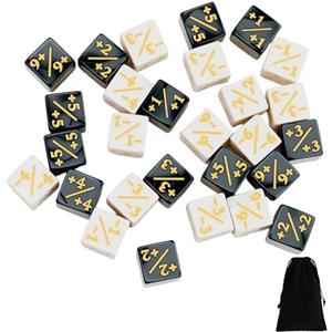 REBECCAGIBSON 28 Pezzi contatori cubi The Gathering Accessories, contatori Dadi d6, Dadi fedeltà Token, Nero, Bianco, con Sacchetti, per Giochi da Tavolo, riunioni di Famiglia, Incontri tra Amici