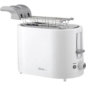 ARDES - ARTOAST01 TOSTO SLEEK PLUS Tostapane con Pinze per Toast Farciti - 2 Timer per 7 Tostature - Tostapane con Pinze 4 Fette EXTRA + Raccoglibriciole Removibile e Avvolgicavo