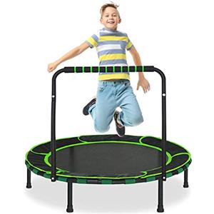 Forroby Trampolino Fitness per Bambini, pieghevole, Mini Trampolino da 3 anni e Oltre con Manico in Schiuma Regolabile, Allenamento, Interno ed Esterno, uso Domestico, Portata Massima 150 kg