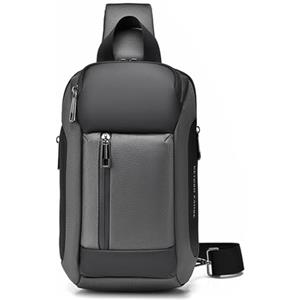 FANDARE Zaino Monospalla Uomo Borse a spalla da uomo Business Borsello Uomo Tracolla Borse a spalla da palestra Sling Chest Bag Zaini da escursione Borsa per Viaggio Trekking Ciclismo Grigio B