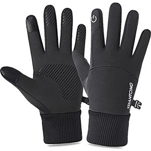 I Kua Fly Guanti Invernali Uomo Donna Antiscivolo Touchscreen Guanti Termici Sportivi per Ciclismo Moto Corsa Sci Guida (Nero,L)