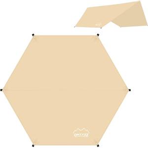 ONTYZZ Telo da Campeggio Impermeabile Impronta Della Tenda Ultraleggera Tarp Camping Tappetino Mutifunzionale Telone Esterni per Cantiere Viaggio Spiaggia Picnic Coperta Esagono Telo da terra 3.3 * 3.3M