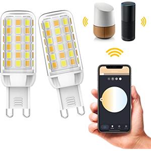 RuLEDne Lampadina LED G9 Smart Dimmerabile - Compatibile Con Alexa, Echo, Google Home, SmartThings - 4W, 350 Lumen - Sostituzione Alogena - Controllo Vocale WiFi - Illuminazione Intelligente