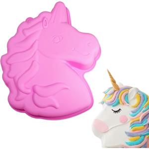 HhBdy Stampi per Torta al Cioccolato in Silicone Stampo per Torta a Forma Animale 3D Unicorno Stampo, Senza BPA per Stampo in Silicone Unicorno Torte, Dessert, Gelato, Cioccolato