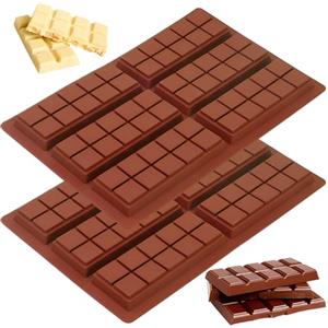 mohito 2 Pezzi Stampi in Silicone per Cioccolato, 6 Cavità Senza BPA Antiaderenti, Ideali per Fatti in Casa Praline, Caramelle e Torta (Marrone)