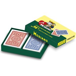 Modiano Ramino 98 Box - Carte da Ramino e Poker in cartoncino duplex 350 g/mq - Ideali per Canasta Burraco Scala 40 Macchiavelli - 100% Made in Italy