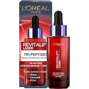 L'Oreal Paris L'Oréal Paris - Siero correttore viso anti-età, trattamento anti-età, tripla azione, con acido ialuronico, peptidi e vitamina C, tutti i tipi di pelle, Revitalift Laser X3-30 ml