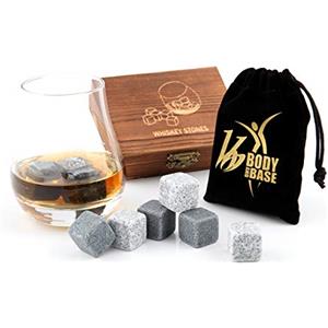 Body And Base Set regalo di 9 pietre naturali in pietra ollare e granito, con elegante scatola e sacchetto in velluto (scatola in legno autentico)