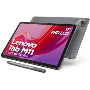Lenovo Tablet Tab M11, touchscreen da 27,9 cm (11 pollici), MediaTek G88, 4 GB RAM, 128 GB eMMC 5.1, Android 13, grigio, incl. penna