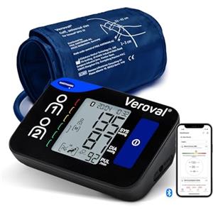 Veroval Compact + Braccio Misuratore di Pressione Arteriosa da Braccio, Fibrillazione Atriale, Battito Cardiaco Irregolare, Sistema Automatico di Tripla Misurazione, Bluetooth