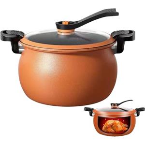 Generico Pentola A Pressione Antiaderente | Cucina Multifunzionali Antiaderenti Grande Capacità - Pentola in Ghisa per Cottura a Pressione | Per Cottura Inscatolamento Vapore Riso Legumi Halloween Ringraziamen