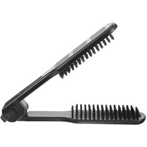 Healifty Spazzola Piastra Capelli Doppia Faccia con Pinza Pettine Lisciante Nero Antistatico Adatta Tutti i Tipi di Capelli per Styling e Lisciatura Rapida