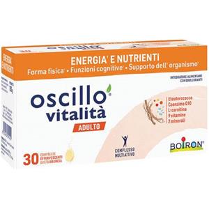 BOIRON Oscillo Vitalità Adulto - Integratore con 14 Ingredienti, 30 Compresse Effervescenti per Benessere Psicofisico