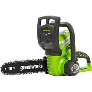 Greenworks Motosega a Catena a Batteria G40CS30, Li-Ion 40 V Velocità della Catena 4.2 m/s, Lunghezza della Barra 30 cm, Serbatoio dell'Olio 120 ml, Manico Tondo, Senza Batteria e Caricatore