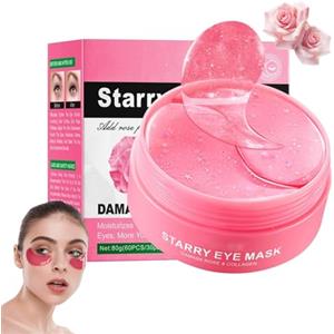Chenduoran 60 Pezzi Patch Occhi, Maschera Occhi con Rose Essenziali e Collagene, Patch Occhiaie e Borse, Maschera Occhiaie, Eye Mask per Schiarente e l'idratazione