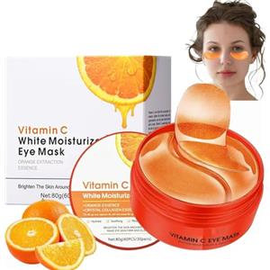Chenduoran 60 Pezzi Vitamina C Patch Occhi,Collagene Maschera per Gli Occhi, Anti-Rughe e Anti-Occhiaie, Rimuovi Borse e Puffiness, Effetto Idratante e Antietà