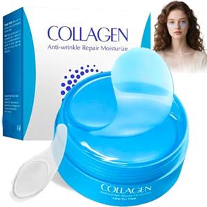 Chenduoran 60 Pcs Patch Occhi con Collagene e Acido Ialuronico-Maschera per Gli Occhi,Patch Occhiaie e Borse,Anti-Rughe e Anti-Occhiaie,Rimuovi Borse e Puffiness,Contorno Occhi Idratante,Unisex