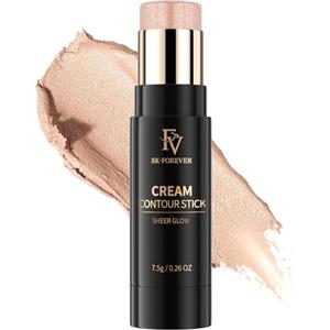 FV Illuminante Viso Stick, Facile da Sfumare con Finitura Naturale, Lunga Durata & Texture Cremosa, Illuminante Multiuso in Stick per Occhi, Guance e Labbra, 05 Sheer Glow