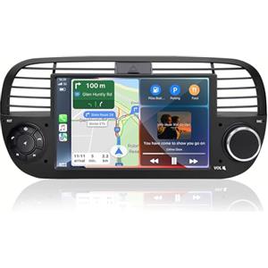 CAWELL Autoradio Android 14 per Fiat 500C 2007-2015 7" Touchscreen IPS | Navigatore GPS | Wireless CarPlay Android Auto | Bluetooth 5.0 | DSP DAB+ WiFi USB OBD2 | Stereo 2 DIN con Canbus