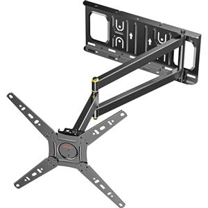WHYFONE Supporto TV Parete con Braccio Girevole ed Estendibile di 655mm, 180° Rotazione Supporto TV Monitor per LCD/LED da 13 a 50 Pollici fino a 35kg, Max VESA 300x300mm
