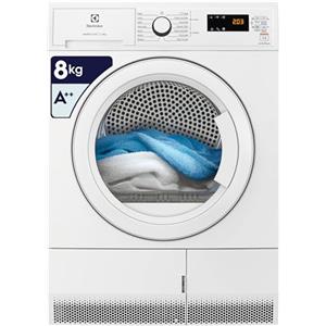 Electrolux Asciugatrice 8Kg, EDH4825TW, Classe A++, Tecnologia SimpliCare System, Pompa di Calore, 850x596x623 mm, Bianco