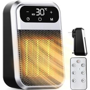 ZUSKYZU Prese termoventilatore con telecomando, mini termoventilatore in ceramica, risparmio energetico, riscaldamento silenzioso da 800 W, con timer da 12 ore, protezione da surriscaldamento per