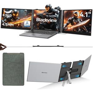 Blackview DCM6 Monitor Portatile per Laptop 14" FHD 1080P IPS Doppio Monitor Portatile HDMI/USB-A/Type-C Plug and Play, per 13.3 "-17.3" Mac, Windows,Android,Chrome,Switch,PS5 (0.99Kg)