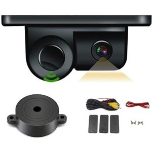 TitanAuto Sistema di Assistenza al Parcheggio 2 in 1 per Auto: Telecamera di Retromarcia HD Impermeabile con Sensore Radar e Allarme Sonoro BiBi, Visione Notturna, per Auto e Veicoli Commerciali