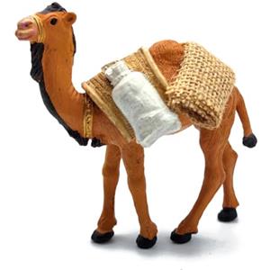 Acan Tradineur - Figura di Cammello da Carico per presepe - Realizzata in Durexina - Animali Decorativi Divertenti per Natività, Natale, Decorazione Tradizionale - 10 x 5,5 x 11 cm