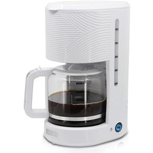 briebe Elegance Macchina Caffè Americano 10 Tazze, Caffettiera con Filtro Permanente Riutilizzabile, Funzione Mantenimento Caldo, Sistema Antigoccia 1,25L, Bianco
