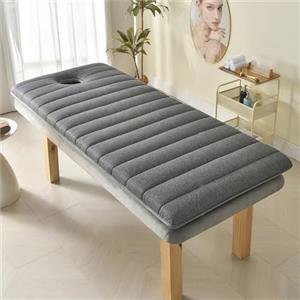 ZJIQOH Materasso Pieghevole Salone Di Bellezza In Memory Foam, Coprimaterasso Spesso Morbido con Foro Di Respirazione, Topper Traspirante per Spa(Gray,180 x 60 x 6 cm)
