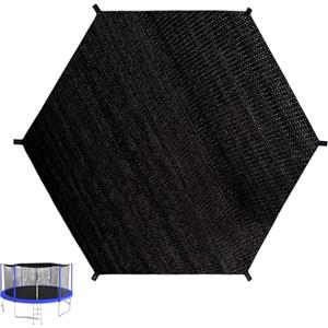 LEKEFETO Copertura parasole per trampolino, Ø 305 cm, copertura per trampolino a 8 aste, rete parasole, resistente ai raggi UV e traspirante, colore nero