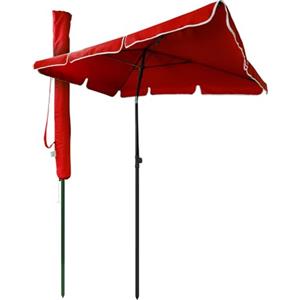 VOUNOT® Ombrellone da Giardino Rettangolare, Parasole da Balcone, 200 x 125 cm, Rosso Scuro