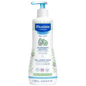 Mustela Gel Detergente Delicato 500ml - Deterge Corpo e Capelli per Neonati e Bambini, Senza Parabeni e Ftalati