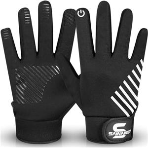 SAWANS Guanti Termici da Uomo Guanti da Ciclismo Guanti Touch Screen Resistenti all'Acqua Guanti Invernali da Ciclismo Antivento Guanti da Corsa per Bicicletta Guanti da Guida da Donna Antiscivolo
