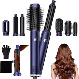 UKLISS Pro Airstyler 6 in 1 - Spazzola Asciugacapelli con 1000 W Asciugacapelli, Spazzola Soffiante, Airflow Ricci per Capelli, Spazzola ad Aria Calda, Spazzola Lisciante (Blu)