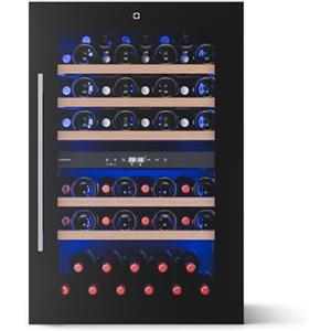 KLARSTEIN Illuminosa Cantinetta Vino da Incasso - 57 Bottiglie, Doppia Zona, 5-22°C, Touch, LED, Ripiani Legno, Porta UV, Silenziosa, Cantina Frigo per Vino