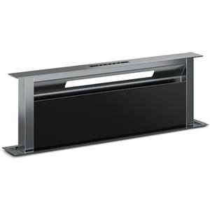 Klarstein Verosteel Cappa Aspirante 90 cm - A++ Efficienza, 906,2 m³/h, Touch Invisibile, LED, Filtro Carbone, Cappa Cucina a Scomparsa, Vetro Nero & Alluminio, Silenziosa
