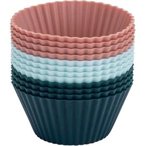 Dr. Oetker Pirottini stampi da forno riutilizzabili, per muffin, cupcakes, set da 12 pezzi, materiale in silicone, resistente da -40 °C a +200 °C, dimensioni Ø 4 x 3,2 cm